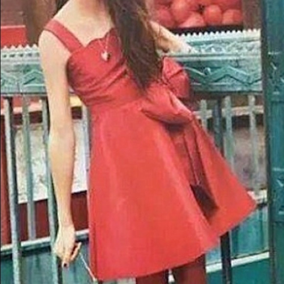 strapless open back dress Red Ribbon Gingham Dress Handmade Dress – Dolly Kaye Shop main image 1